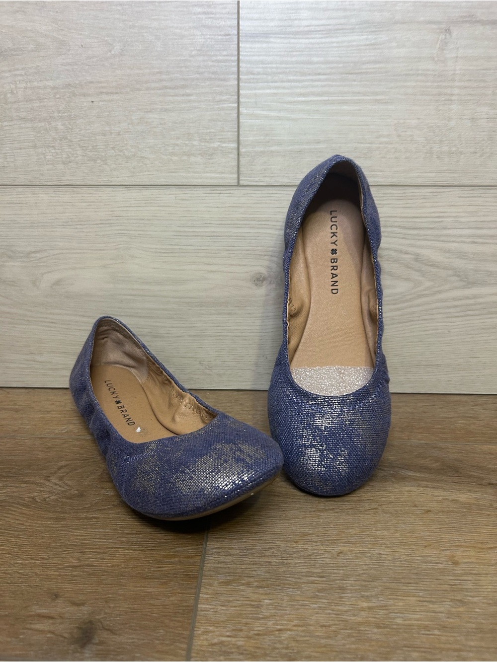 Lucky Brand Emmie Purple Metallic Ballet Flats 8 M